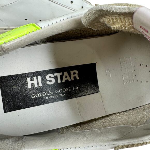 Golden Goose GGDB Hi Star Sneakers 37 7 Zebra Glitter Star Platform Distressed - Picture 13 of 14